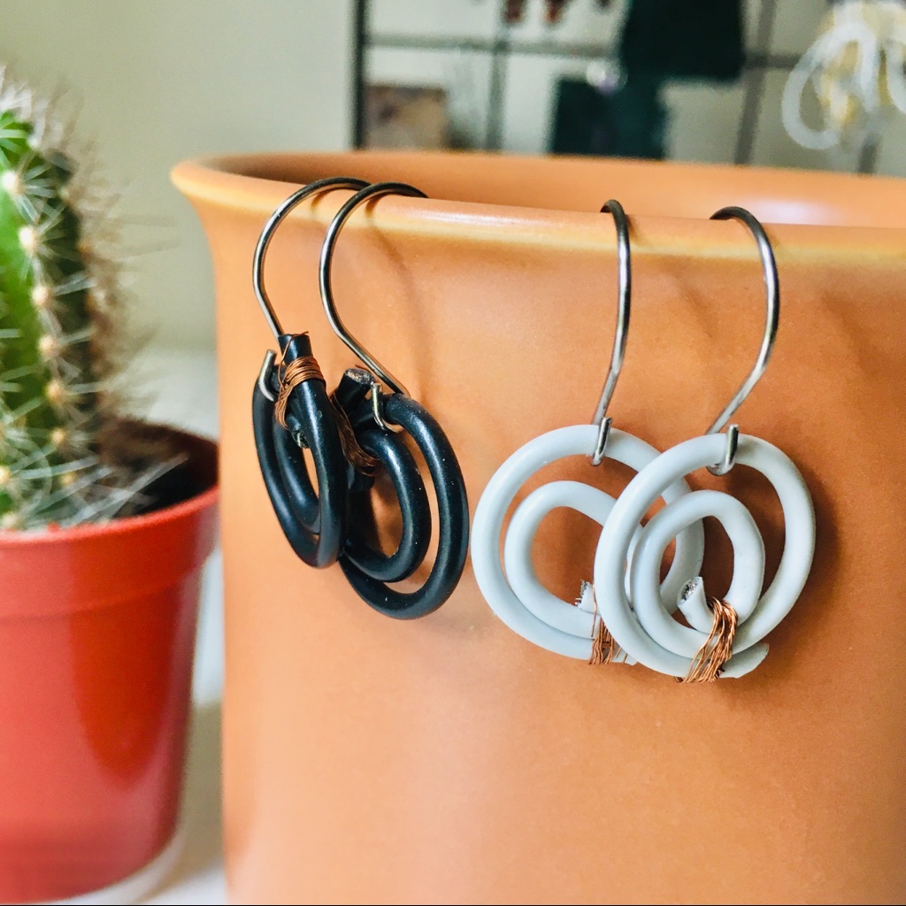 White Black Licorice Dot Earrings | Set Of 2